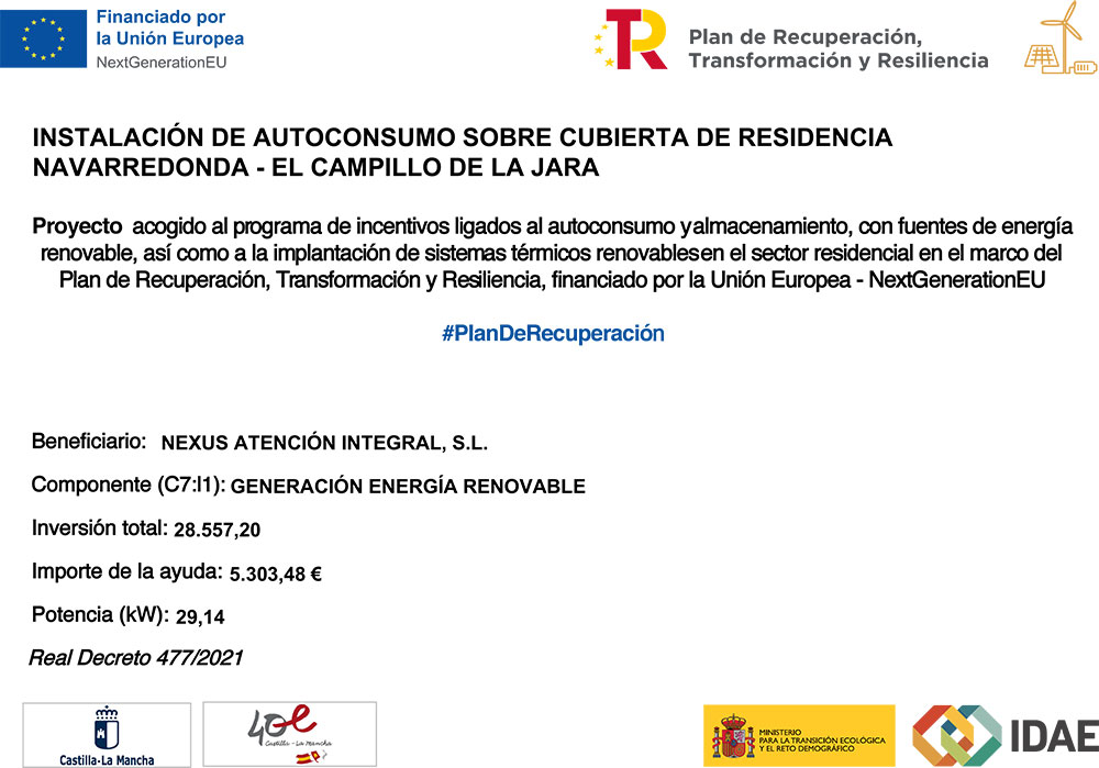 Nexus Integral recibe subvenciones para instalaciones de autoconsumo fotovoltaico en nuestras residencias